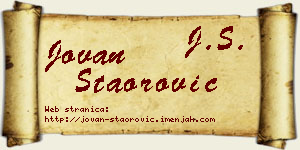 Jovan Staorović vizit kartica